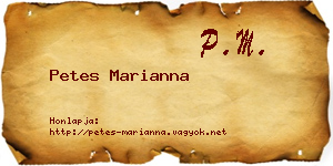 Petes Marianna névjegykártya